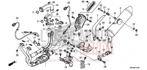 SILENCIEUX D'ECHAPPEMENT VFR1200XE de 2014